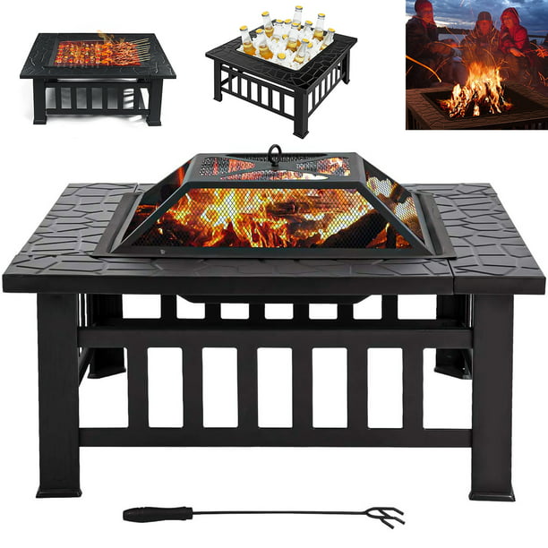 Large BBQ Fire Pit Round Brazier Stove Patio Heater For Garden Camping Outdoor